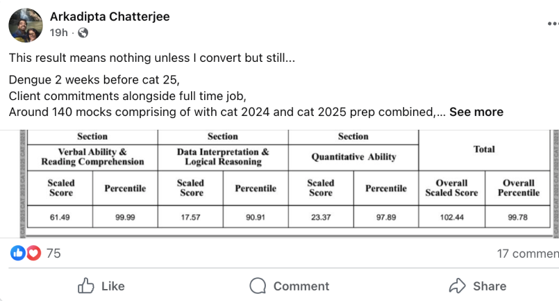 Arkadipta Chatterjee CAT Topper Feedback