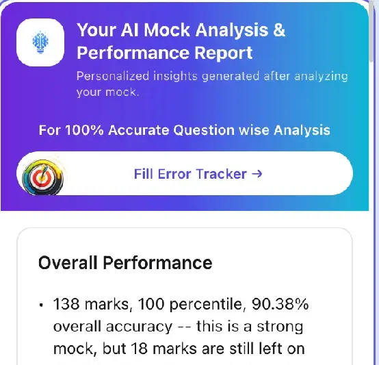 Personalised AI Analysis & Performance Report