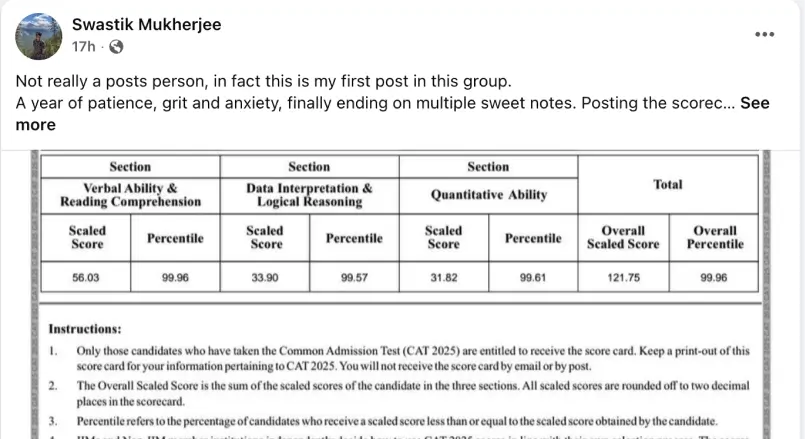 Swastik Mukherjee CAT Topper Feedback