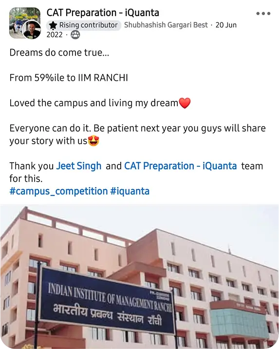 CAT Toppers Feedback