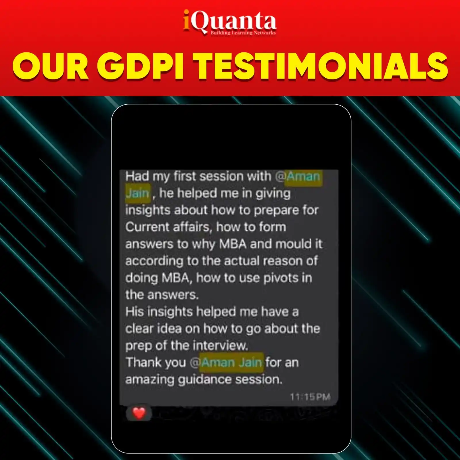 GDPI Toppers Feedback