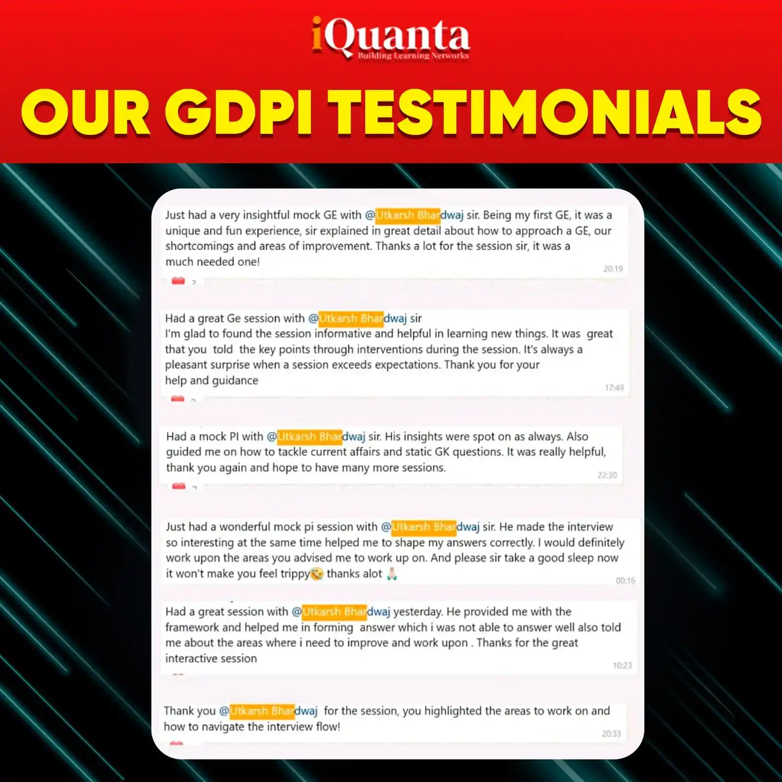 GDPI Toppers Feedback