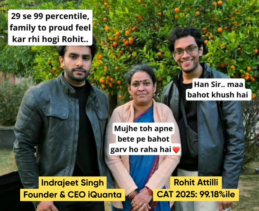 Rohit Attili CAT 2025 99.18%ile