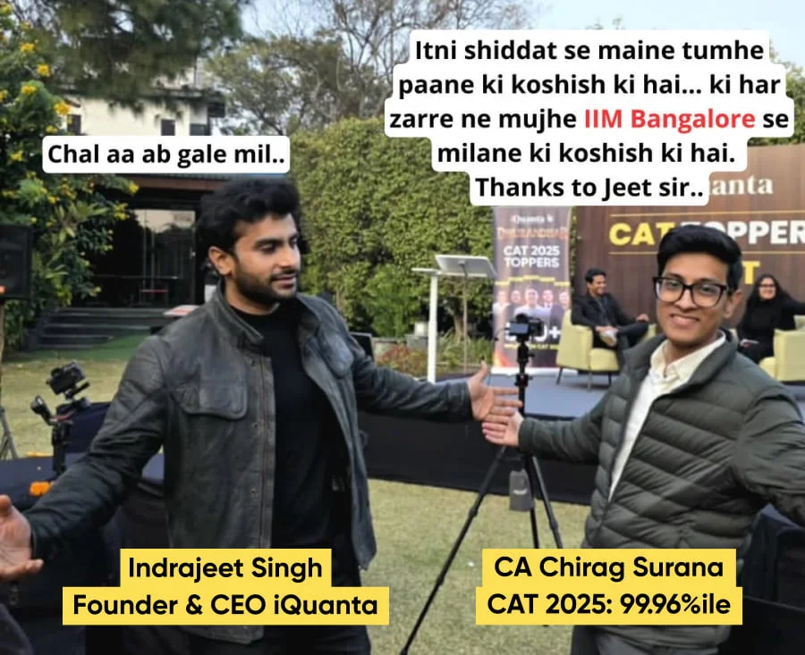 Chirag Surana CAT 2025 99.96%ile