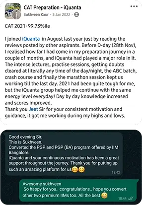 CAT Toppers Feedback