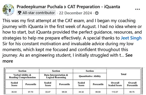 CAT Toppers Feedback