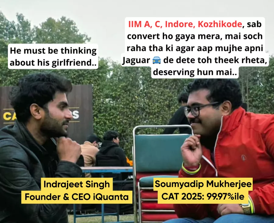 Soumyadip Mukherjee CAT 2025 99.97%ile