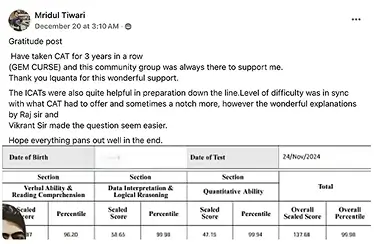 CAT Toppers Feedback