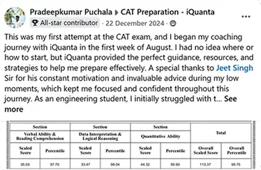 CAT Toppers Feedback