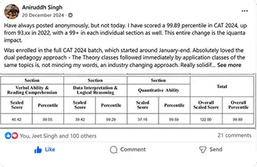 CAT Toppers Feedback