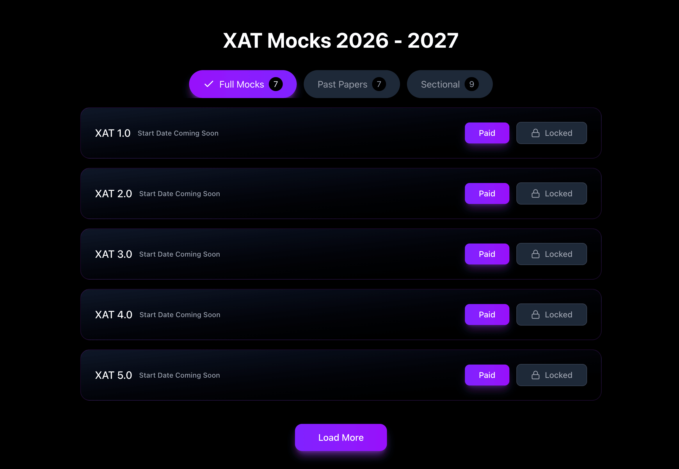 XAT Mock Test Interface